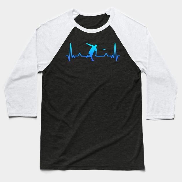 Disc golf Heartbeat frolf Gifts Baseball T-Shirt by qwertydesigns